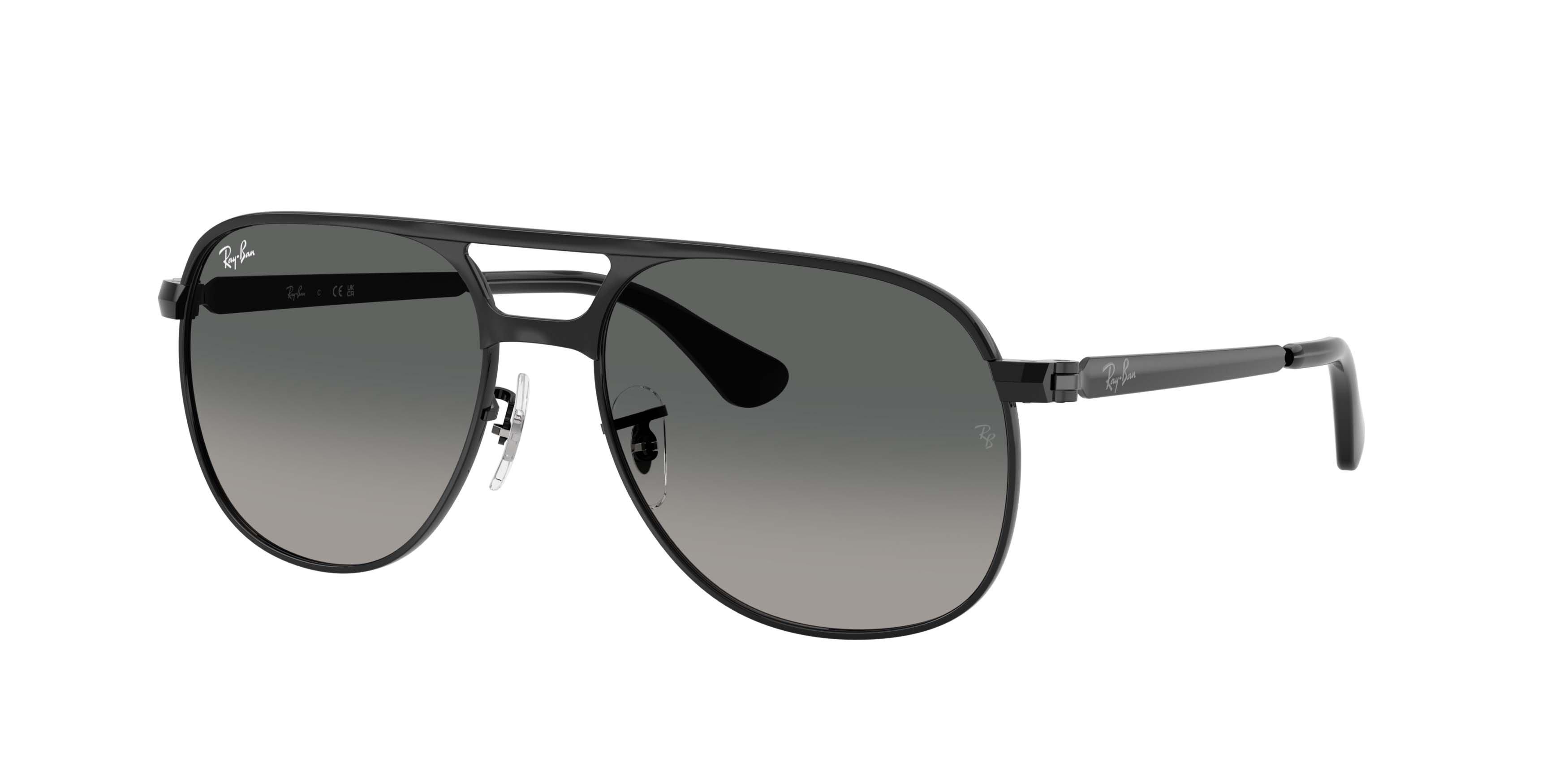 Ray-Ban Bill Max Light Grey Gradient Dark Grey Sunglasses - Black - BLACK/GREY